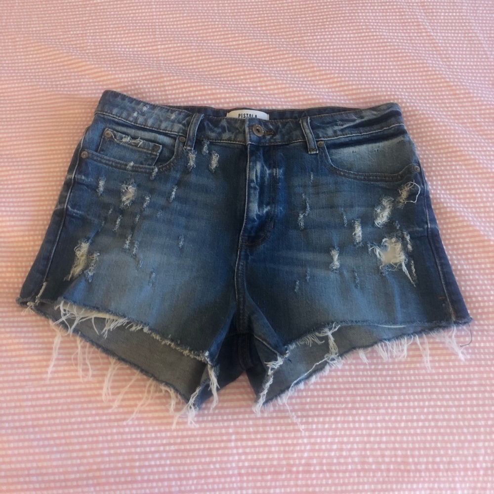 Pistola Revolve Distressed Denim Shorts